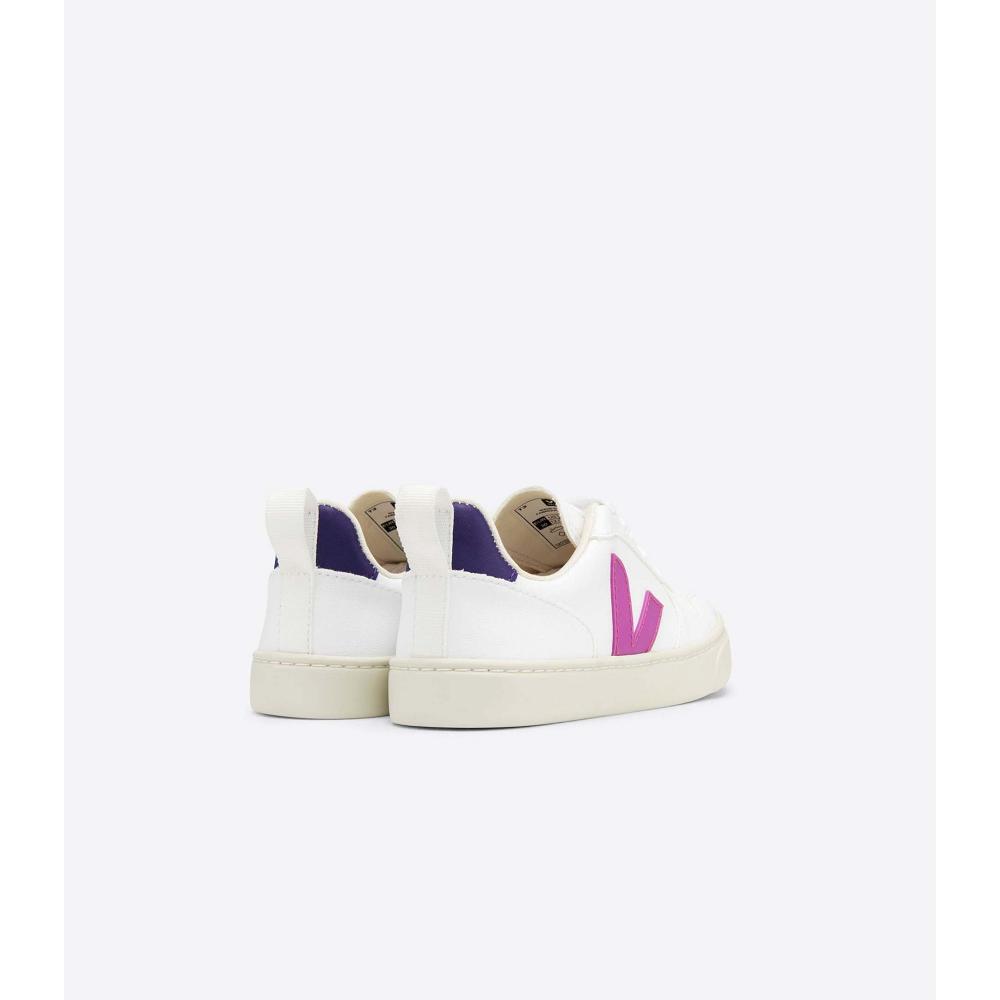 Veja V-10 LACES CWL Schoenen Kinderen White/Purple | NL 793MQZ